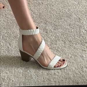 White Mountain Strappy White Heels
